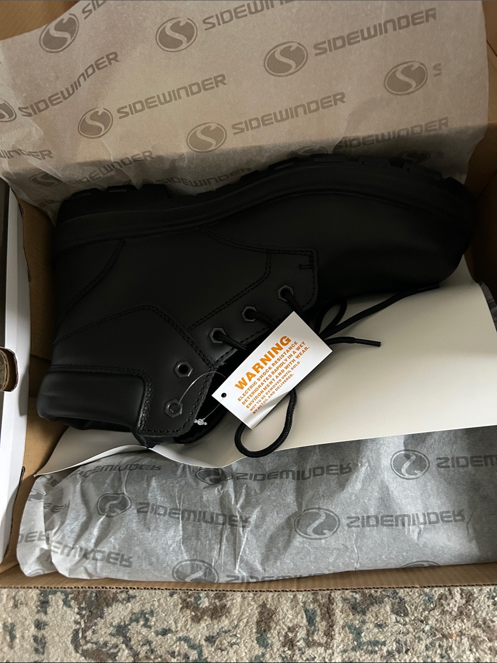 Safety/Work Boots Men's Black Lace-Up Work Boots